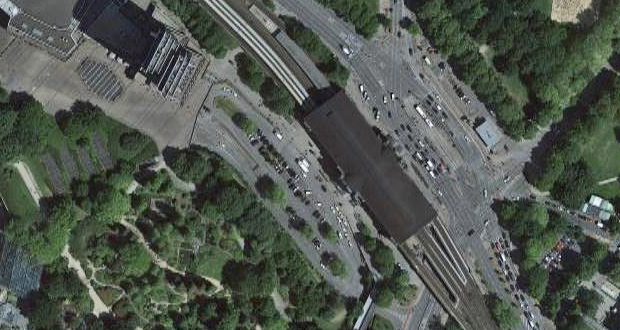 Bahnhof Dammtor, St. Pauli von oben