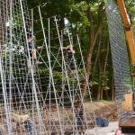 Die Bauarbeiter müssen hoch hinaus