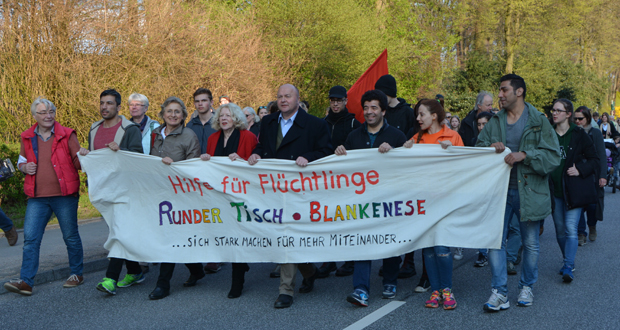 Der Runde Tisch rief die Blankeneser zu einer Demo für den Bau einer Flüchtlingsunterkunft im Björnsonweg auf.