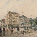 Ecke Steinstraße und Schweinemarkt von Eduard Niese, Aquarell von 1899 (Foto: SHMH/MHG)