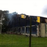 Die Tennishalle kurz vor dem Einsturz