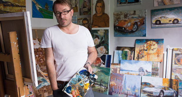 Maler Jann Kaune ist einer von vielen Künstlern des Atelierhauses 23 (Foto: Dorota Sliwonik)