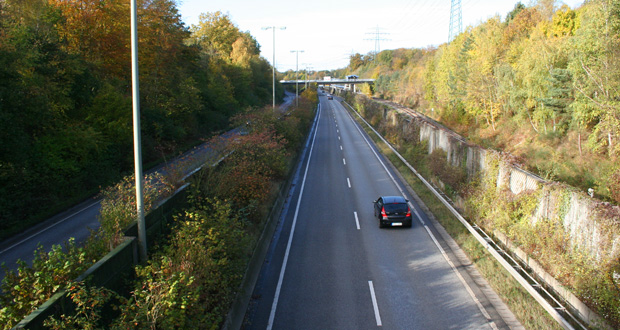 Der Rissener Canyon – ein Teil der völlig überlasteten B431.