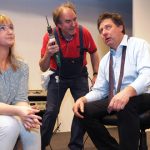 Anna Lorenzen, Karl Braker und Thorsten Junge von der Volksspielbühne Rissen