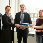 Die Schlüsselübergabe (Prof. Hoffmann, Karin Prien, Prof. Eike Harms, Frauke Jörgens   und André Höhnke)