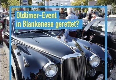 Ein Oldtimer auf dem Marktplatz in Blankenese