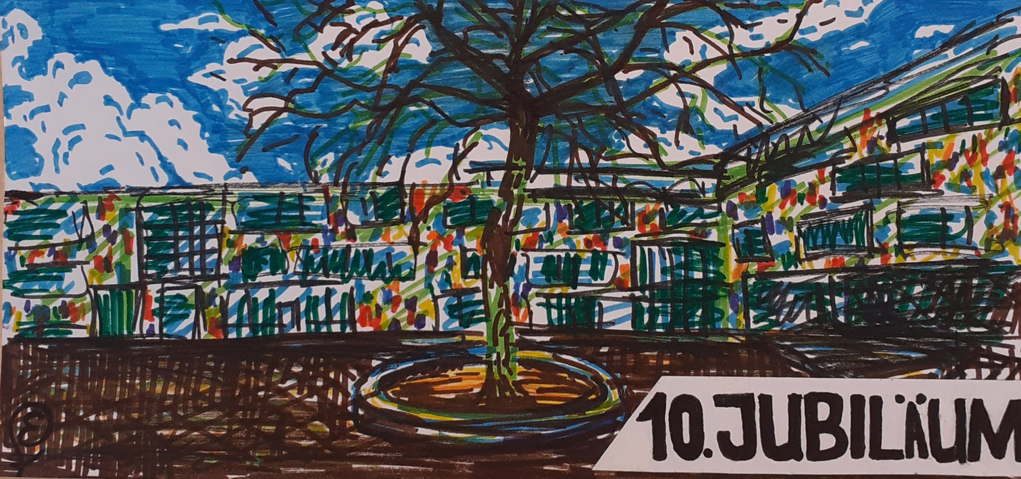 Stadtteilschule Rissen – Einladungskarte zum Jubiläumsfest.