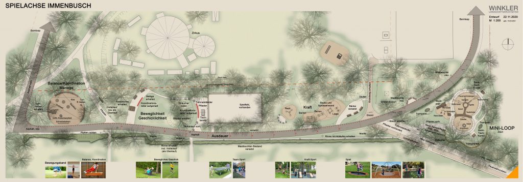 Entwurf für den Spielplatz Immenbusch // Grafik: Winkler Landschaftsarchitekten