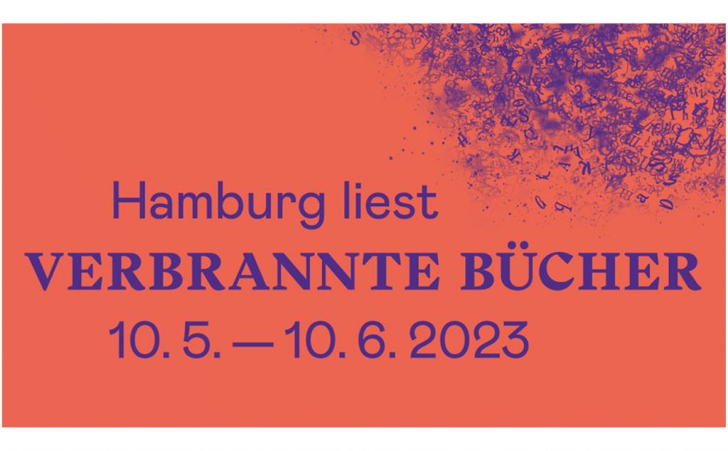 Über 50 Veranstaltungen bietet das Festival „Hamburg liest verbrannte Bücher“ in den nächsten vier Wochen. // Grafik: Staats- und Universitätsbibliothek Hamburg