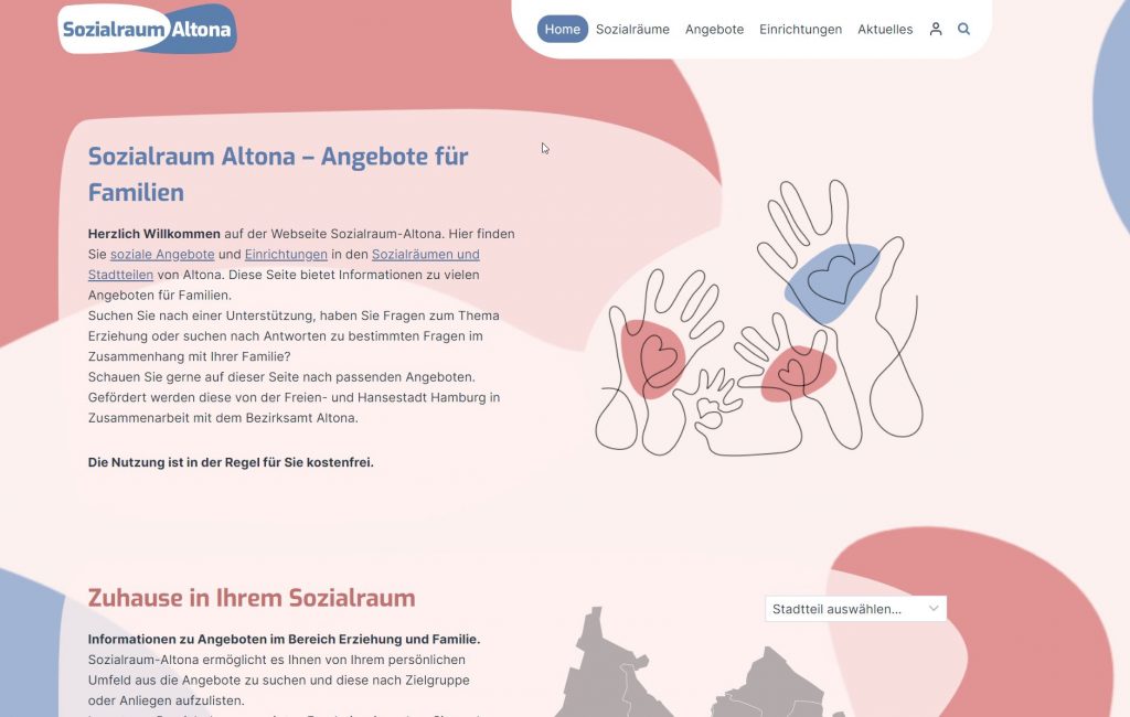 Sozialraum Altona Website - Screenshot