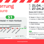 Die Fahrplanänderung betrifft alle Stationen zwischen Wedel und Klein Flottbek.