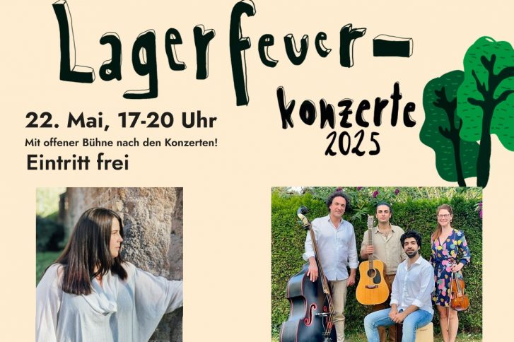 The Jazz Book Song Trio und das Pezhvak Ensemble machn in diesem jahr den Anfang. // Quelle: Bürgerhaus Bornheide - Lagerfeuerkonzert