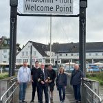 Franz Jost, David Leutmann, Wolfgang Eder, Sascha Hamann, Birgit Woywod, Eckart Bolte (v.l). beim morgendlichen Sopundcheck. // Foto: Stadt Wedel,Doris Brandt