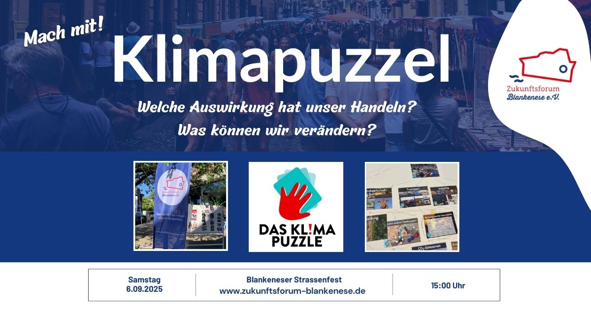Das Zukunftsforum Blankenese will gemeinsam mit Interessierten die entscheidenden Teile des Klima-Puzzles zusammenfügen. - Klima-Puzzle