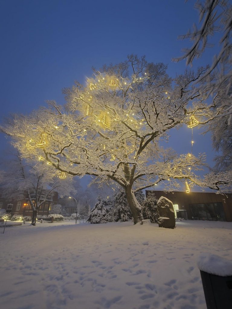 Zauberhafte Lichtstimmung auf dem Blankeneser Marktplatz.