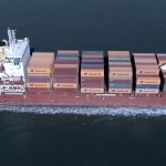 Containerschiff aus